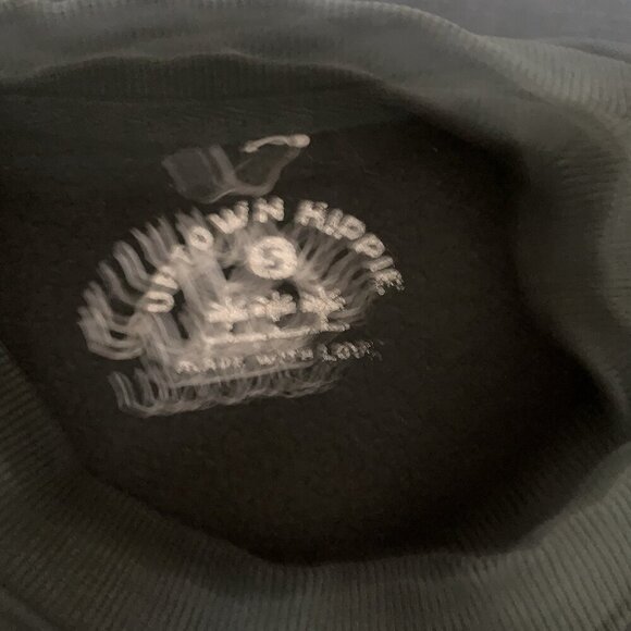Uptown Hippie Green Graphic Pullover Sweatshirt Small Cozy Streetwear Boho Vibe - Picture 3 of 3